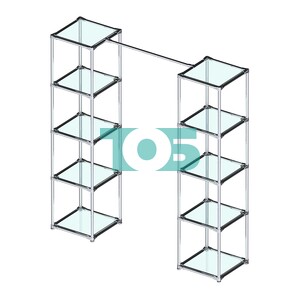 Вешало для одежды высокое с прозрачными полками Мега №1-1