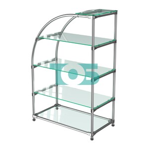 Хромированный стенд универсальный TD-06 (Т) с полками стекло 6мм (прозрачное)