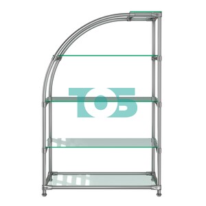 Хромированный стенд универсальный TD-06 (Т) с полками стекло 6мм (прозрачное)