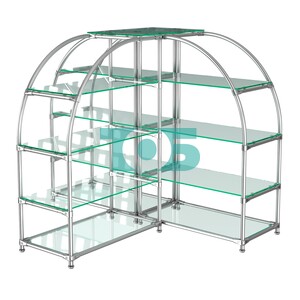 Комбинация стендов TD-06 №2-2 (с прозрачными полками стекло 8мм)