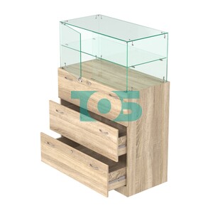 Прилавок с распашными дверками в стеклянной части Селена-101