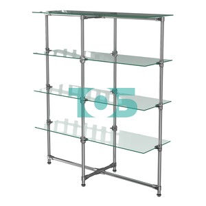 Хромированный стенд Прогресс №1-1 (с прозрачными полками Стекло 6мм)