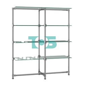 Хромированный стенд Прогресс №1-1 (с прозрачными полками Стекло 6мм)