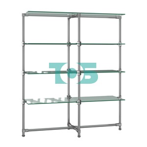 Хромированный стенд Прогресс №1-2 (с прозрачными полками Стекло 8мм)