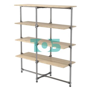 Хромированный стенд Прогресс №1-4 (с полками ДСП 16мм)