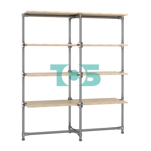 Хромированный стенд Прогресс №1-4 (с полками ДСП 16мм)