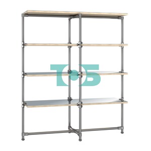 Хромированный стенд Прогресс №1-5 (с полками Зеркало 4мм)