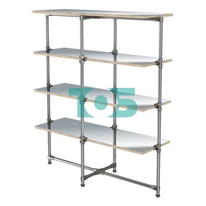 Хромированный стенд Прогресс №1-5 (с полками Зеркало 4мм)