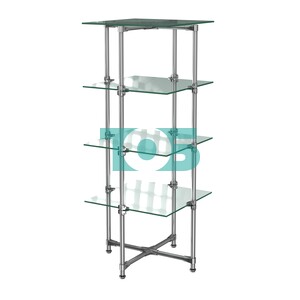 Хромированный стенд Прогресс №2-2 (с прозрачными полками Стекло 8мм)