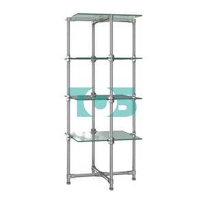 Хромированный стенд Прогресс №2-2 (с прозрачными полками Стекло 8мм)