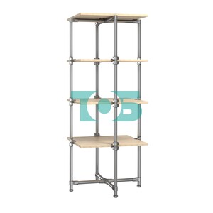 Хромированный стенд Прогресс №2-4 (с полками ДСП 16мм)