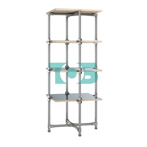 Хромированный стенд Прогресс №2-5 (с полками Зеркало 4мм)