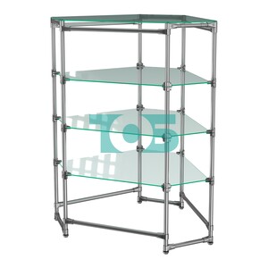 Хромированный стенд Прогресс №3-1 (с прозрачными полками Стекло 6мм)