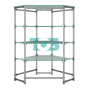 Хромированный стенд Прогресс №3-1 (с прозрачными полками Стекло 6мм)