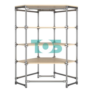 Хромированный стенд Прогресс №3-4 (с полками ДСП 16мм)