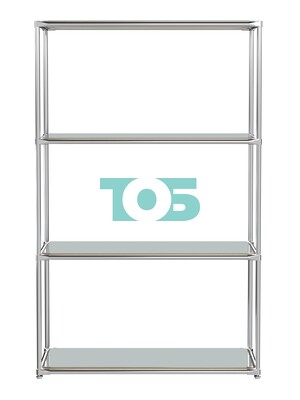 Хромированный стеллаж СТИЛЬ №1г с полками Зеркало 4 мм