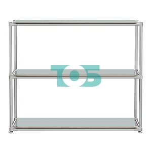 Хромированный стеллаж СТИЛЬ №3г с длинными зеркальными полками