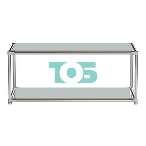 Хромированный стол-стеллаж СТИЛЬ №4г с зеркалами