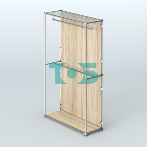 Торговая система ХРОМ (задняя стенка - ДСП) 1200 мм с поручнями №1