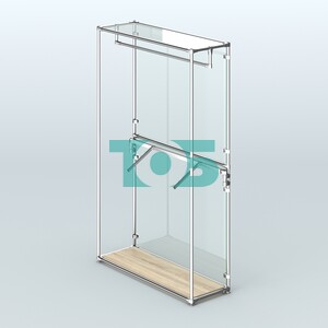 Торговая система ХРОМ (задняя стенка - стекло) 1200 мм с поручнями №2