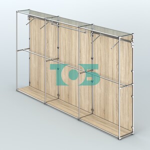 Торговая система ХРОМ (задняя стенка - ДСП) 3600 мм с поручнями №3