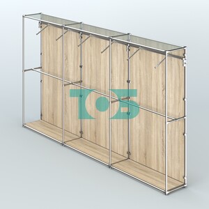 Торговая система ХРОМ (задняя стенка - ДСП) 3600 мм с поручнями №7