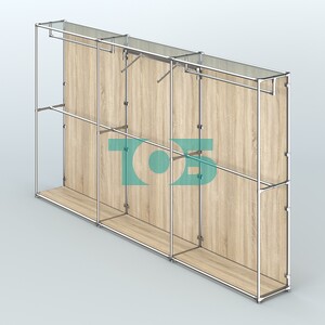 Торговая система ХРОМ (задняя стенка - ДСП) 3600 мм с поручнями №8