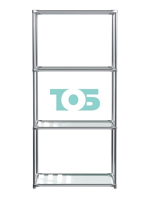 Хромированный стеллаж СТИЛЬ №1а-1 с прозрачными полками