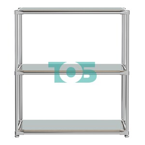 Хромированный стеллаж СТИЛЬ №3а-4 с блестящими полками из зеркал