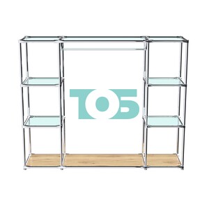 Хромированный стенд-вешало TD-44 №1-1 Хром (с прозрачными полками стекло 6мм)