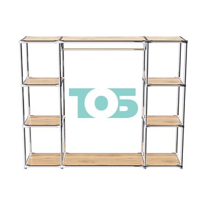 Хромированный стенд-вешало TD-44 №1-3 Хром с полками ДСП 16мм