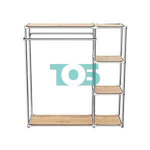 Хромированный стенд-вешало TD-41 №1-3 Хром с полками ДСП 16мм