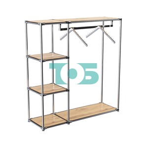 Хромированный стенд-вешало TD-43 №1-3 Хром с полками ДСП 16мм