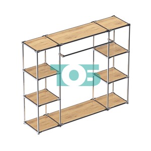 Хромированный стенд-вешало TD-45 №1-3 Хром с полками ДСП 16мм