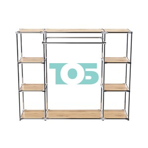 Хромированный стенд-вешало TD-45 №1-3 Хром с полками ДСП 16мм