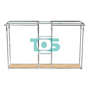 Хромированный стенд-вешало TD-50 №1-1 Хром (с прозрачными полками стекло 6мм)