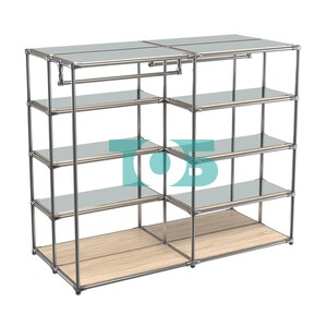 Хромированное вешало ПЛАТФОРМА №1-4 с зеркальными полками 4мм