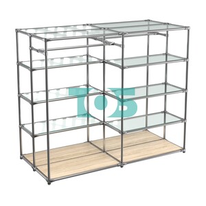 Хромированное вешало ПЛАТФОРМА №2-1 с полками стекло 6мм