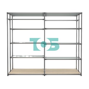 Хромированное вешало ПЛАТФОРМА №2-1 с полками стекло 6мм