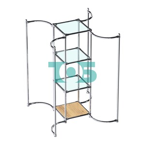 Хромированное вешало ВОЛНА №3-1 с полками стекло 6мм