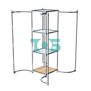 Хромированное вешало ВОЛНА №3-1 с полками стекло 6мм