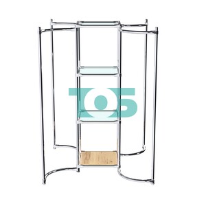 Хромированное вешало ВОЛНА №3-1 с полками стекло 6мм