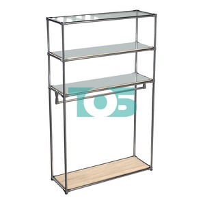 Хромированное вешало БАШНЯ №6-4 с полками Зеркало 4мм