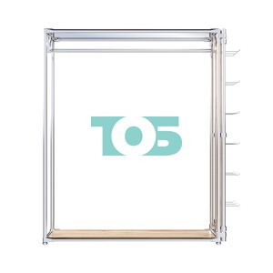 Хромированный стенд-вешало ETD-10 №1-4 (торец-ЭП) с полкой Зеркало 4мм
