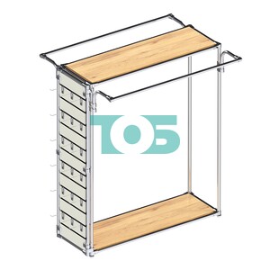 Хромированный стенд-вешало ETD-11 №1-3 (торец-ЭП) с полками ДСП 16мм