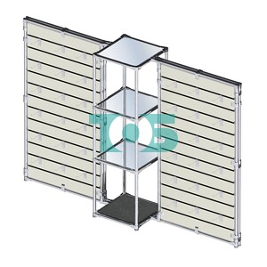 Хромированное вешало ЩИТ №2-4 с зеркальными полками 4мм
