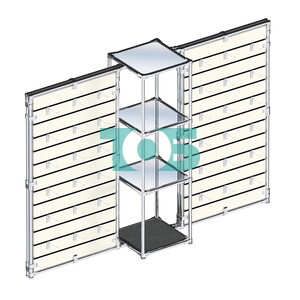 Хромированное вешало ЩИТ №2-4 с зеркальными полками 4мм