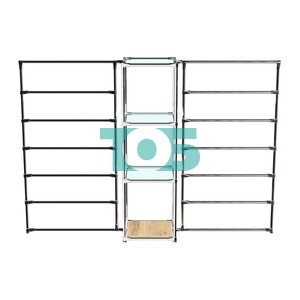 Хромированное вешало ГОРИЗОНТ №2-1 с полками стекло 6мм