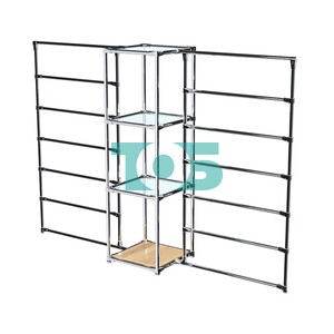 Хромированное вешало ГОРИЗОНТ №2-1 с полками стекло 6мм