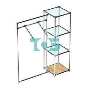 Хромированное вешало ГРАНЬ №1-1 с полками стекло 6мм